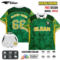 Conjunto de Camisetas de Fútbol Personalizadas con Sublimación, Uniforme de Entrenamiento Personalizado para Equipo, Transpirable, de Secado Rápido, Unisex, 100% Poliéster