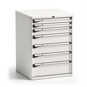 Fami Master Key Comfort <b>Drawer</b> Cabinet 7 <b>Drawers</b> 714x726x1000 Mm Pure White Ral9010 <b>Tool</b> Storage - Product Image 2