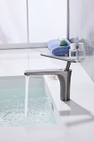 Grifo Mezclador Termostático Cromado Moderno para Lavabo Escolar con Ahorro de Agua, Cuerpo de Latón, Cartucho Cerámico, Monomando, Montaje en Encimera, CE