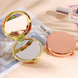 Custom Logo Personalized Mini Pocket <b>Mirror</b> Metal Round Double Sided Makeup Compact <b>Mirror</b> for Gift GZ RTS Bulk Mixed Order - Product Image 1