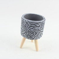 Pot de fleurs en béton nordique, jardinière ronde, vase simple et créatif avec trous de drainage pour plantes d'intérieur et d'extérieur