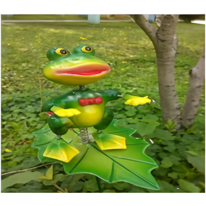 Ornement de jardin personnalisé en plastique recyclé écologique, style tropical, grenouille princesse, imperméable et résistant aux UV, pour embellir votre jardin - Product Image 1