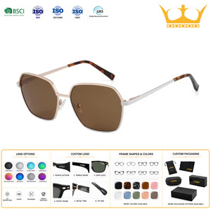 Gafas de Sol Metálicas Retro Populares con Logotipo Personalizado, Protección UV400, Lentes Ópticas, Gafas de Sol Clásicas Ideales para Viajar, para Hombre y Mujer - Product Image 1