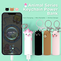 Dessin animé mignon chat noir 4800mAh PowerBank Mini voyage Usb C chargeur rapide Portable porte-clés batterie externe