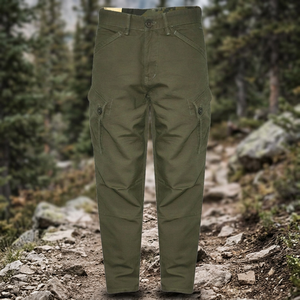 Pantalones Cargo Unisex de Lona Verde Oliva, Estilo Formal, Transpirables, Resistentes a Desgarros, Diseño de Camuflaje - Product Image 3