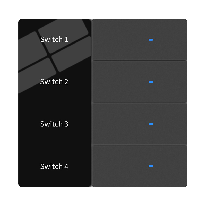 Interruptor de pantalla LED de 4 canales - Gris