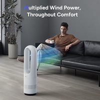 Ventilateur portable sans pales 56 cm, ventilateur électrique, ventilateur tour sans pales avec télécommande, minuterie 9h