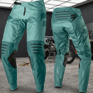 Pantalon de moto pour homme, couleur turquoise, avec protection des genoux, séchage rapide, pour toutes les saisons, vêtements de course - Product Image 5