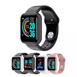 Su geçirmez Y68 Smartwatch spor Fitness takip chazı akıllı bilezik kan basıncı nabız D20 erkekler kadınlar akıllı saatler