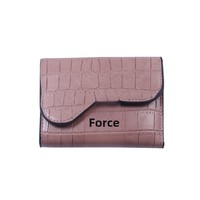 Dompet Kartu Wanita Motif Kulit Buaya PVC Grosir, Dompet Pendek Ultra Tipis Multi-Slot, Logo Custom