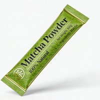 Emballages personnalisés anti-humidité thermoscellables pour bâtonnets de matcha - Sachets stand-up pour poudre de matcha et sachets de thé vert instantané