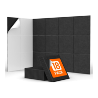 18 panneaux insonorisants auto-adhésifs d'isolation haute densité panneaux acoustiques pour studio de podcast, maison, bureau