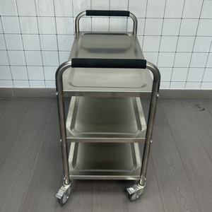 Chariot à trois niveaux en acier inoxydable VICTORY avec roue en inox Chariot à main de supermarché pour autres fournitures de restaurant et d'hôtel ou de laboratoire - Product Image 4