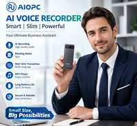 Enregistreur vocal IA intelligent pour réunions, traduction en temps réel, réduction du bruit IA, enregistreur audio numérique portable en aluminium