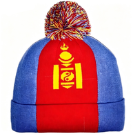 Nouveau bonnet tricoté avec drapeau de la Mauritanie pour femmes et hommes, bonnet à pompon, bonnet chaud d'hiver, doux, extensible, pas cher, vente en gros personnalisée