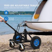 1500lbs Réglable Plancher Debout Remorque Dolly Mover avec 4 Roulettes Crics De Voiture