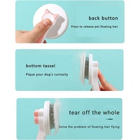 Brosse autonettoyante pour animaux de compagnie, peigne à poils longs pour chiens et chats, brosse d'épilation en une seule pièce