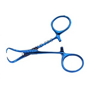 Pinzas para Toallas Quirúrgicas Backhaus con Recubrimiento Azul, Pinza para Toallas Quirúrgicas de Acero Inoxidable, Esterilizable, Reutilizable, para Quirófano - Product Image 1