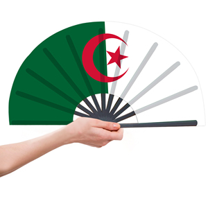 Abanicos Plegables de Bambú con la Bandera de Argelia al por Mayor, Abanico de Mano para Carnaval, Boda, Festival, Fiesta, Agencia de Viajes - Product Image 3