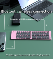 Petit clavier pliable rechargeable sans fil ultra fin pour iPad, téléphones, ordinateurs portables