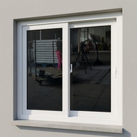 Fenêtre coulissante horizontale double vitrage UPVC blanche, double châssis, résistante aux ouragans, insonorisée, écoénergétique, avec moustiquaire magnétique moderne