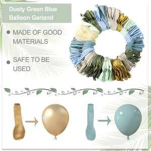 Kit de Decoración para Fiestas de 15 Años TLX, Proveedor de Soluciones para Fiestas, Kit de Arco de <span class=keywords><strong>Globos</strong></span> Azul Polvoriento y Verde, Decoraciones Boho para Bodas y Cumpleaños - Product Image 3