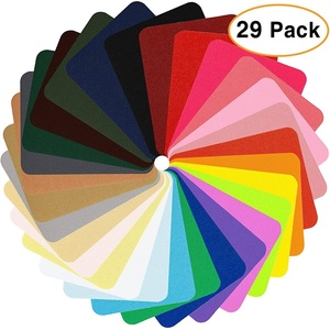 Patchs adhésifs rectangulaires en sergé de 12,5*9,5 cm, 29 couleurs, pour vêtements, peuvent être repassés et coupés sur mesure comme souhaité - Product Image 1