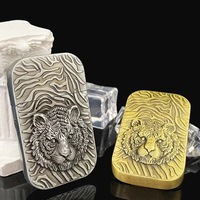 Briquet à kérosène coupe-vent en alliage de zinc, style rétro bronze, avec logo personnalisé en relief