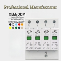 Protector Contra Sobretensiones LEIHAO DC SPD 440V AC 4P 60kA T2 para Sistemas Solares Industriales, Protección Contra Rayos EN 61643-11 para Equipos Electrónicos