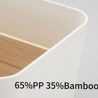 Boîte de rangement en bambou, organisateur multifonction moderne pour télécommandes, support de télécommande TV en plastique, boîte de rangement de bureau