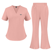 Offre Spéciale : Tenues de Travail Personnalisables pour le Personnel Hospitalier – Ensembles Blouse et Pantalon V-neck pour Femmes