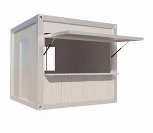 Kiosque à conteneur unique blanc, auvent pliable, stand de vente de snacks, maison mobile, espace commercial, personnalisable, assemblage rapide - Product Image 1