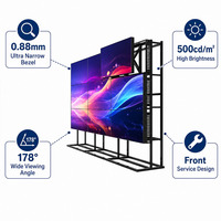 65 İnç 3x3 4K UHD LCD Video Duvarı, 1.7mm Çerçeveli Paneller, Eğitim, Reklam ve Güvenlik Komuta Merkezleri için Animasyon Özellikli