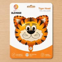 Globos de Mylar con Forma de Cabeza de Animales del Bosque, Serie BLN, Tigre, León, Jirafa, Cebra, Decoración para Fiestas, Venta al Por Mayor