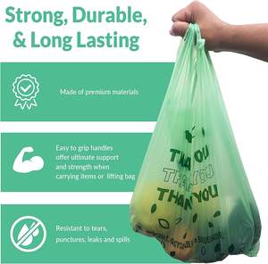 Vente en gros de sacs de courses économiques et réutilisables sacs d'épicerie en plastique PE sacs de T-shirt sacs en plastique avec logos - Product Image 6