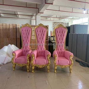 Nouvelle chaise bon marché à dossier haut <span class=keywords><strong>château</strong></span> <span class=keywords><strong>reine</strong></span> roi trône pour mariage chaise <span class=keywords><strong>de</strong></span> <span class=keywords><strong>reine</strong></span> <span class=keywords><strong>de</strong></span> couleur rose - Product Image 3
