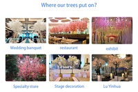 Luckygoods FZS220419-1 Ornement Arbre de mariage en soie, mini arbre artificiel de fleurs de cerisier, centre de table pour mariage