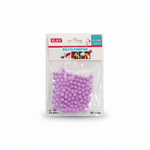 Ilan Bolita Pompon 0,8 cm 100 Pezzi Viola Decorazioni Artigianali - Product Image 2