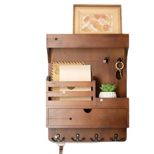 Perchero de Madera para Llaves, Correo y Abrigos, Decoración de Pared, Contenedor de Almacenamiento, para Entrada, Artículos Colgantes de Pared - Product Image 5