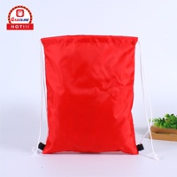 210d Polyester Cordon Sac À Dos Sac En Gros Naturel Durable Extra Large Rouge Sac De Voyage Personnalisé Unisexe
