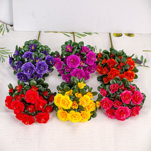 Bouquet de camélias artificiels Qianyun Floral Art, fleurs en plastique pour la décoration de jardin, style classique, durabilité. - Product Image 2