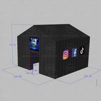 Tente Cubique Gonflable en Tissu Oxford pour Soirées, Discothèques, Mariages, Anniversaires avec Lumières