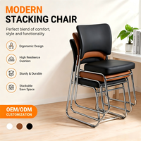 Chaise de bureau en cuir à cadre métallique, design moderne et épuré, la plus vendue, pour réception, chambre d'hôtes et mobilier de bureau en immeuble commercial
