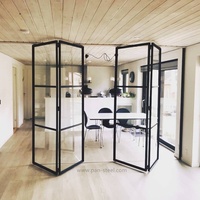Portes pliantes en verre intérieures, cloisons pliantes en verre pour bureau, centre commercial, salle de réunion