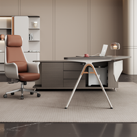 Escritorio Ejecutivo Moderno y Minimalista, Construcción en MDF, Muebles de Oficina de Diseño de Lujo para Directores y Jefes, Estética de Alta Gama