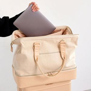 Free Sample Custom Logo Waterproof Canvas Travel Sports Gym Tote <b>Overnight</b> Weekend Duffle <b>Bag</b> With Compartment - Product Image 4