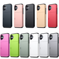 Yeni tasarım slayt kart ekleme itme kartı cüzdan telefon kılıfı iPhone 16 15 14 13 12 11 Pro Max darbeye koruyucu kılıf Made PC