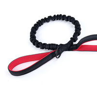 Laisse de chien élastique de luxe à double poignée laisse de chien élastique robuste avec deux poignées rembourrées