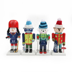 18Cm Dễ Thương Navidad Trang Trí Nội Thất Hình Dạng Động Vật Thủ Công Bằng Gỗ Trẻ Em Đồ Chơi Búp Bê Đồ Trang Trí Giáng Sinh Trang Trí Món Quà Nutcracker - Product Image 1