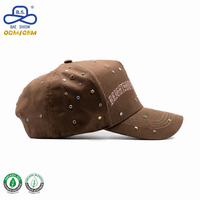 Gorras de Béisbol Lisas al por Mayor con Logotipo Personalizado y Decoración de Diamantes de Imitación para Uso Unisex en la Calle y Viajes